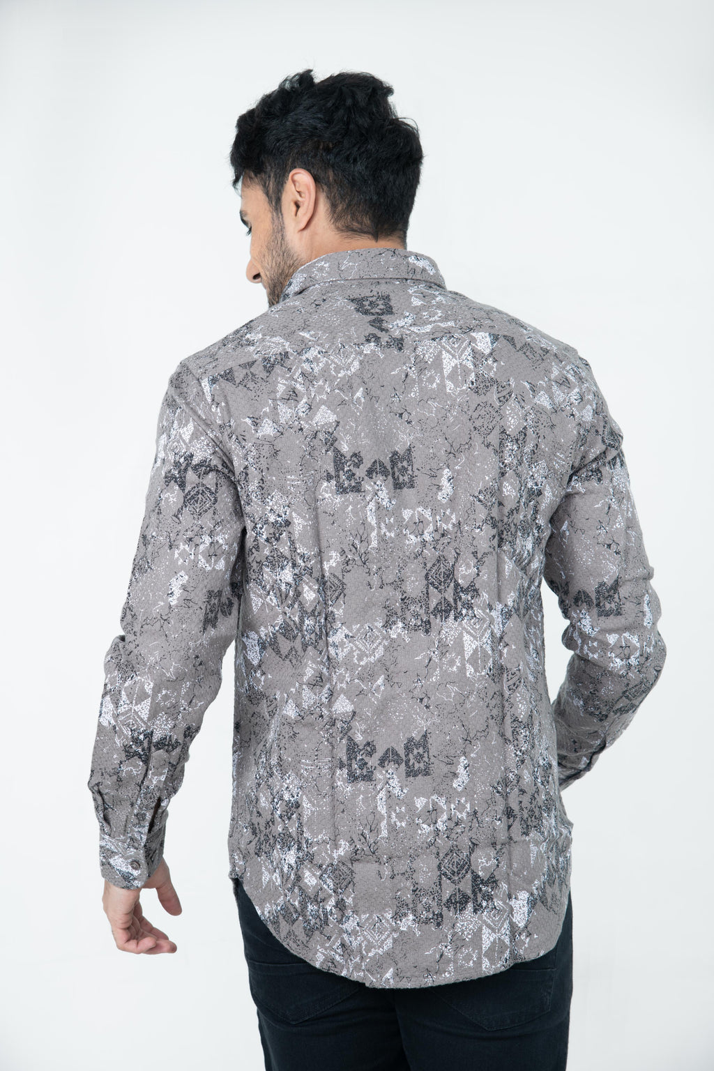 Roman Threads Mauve Textured Dobby Shirt